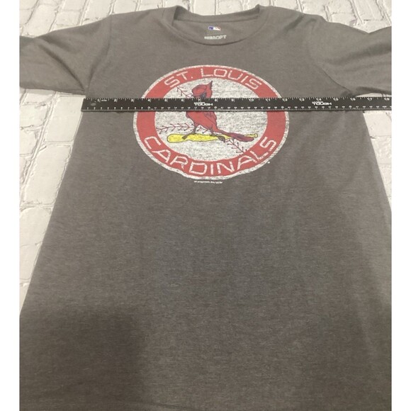 MLB T-Shirt Men's Size S Color Gray St. Louis Cardinals Graphic Ring Spun Soft - Picture 4 of 5